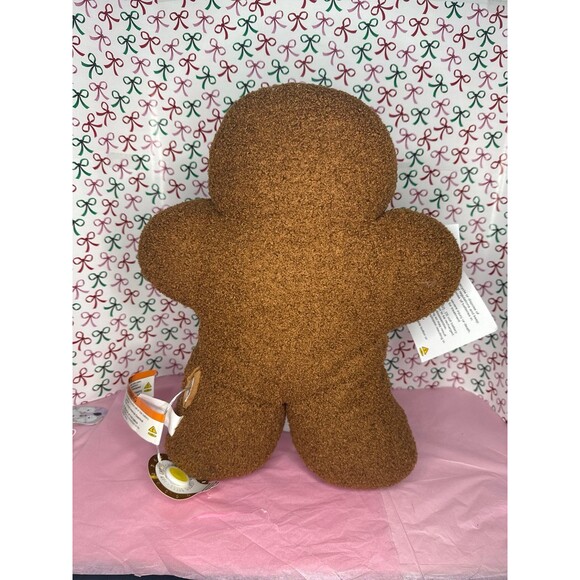 Peppermint Square Light Up Gingerbread Pillow - Picture 5 of 6